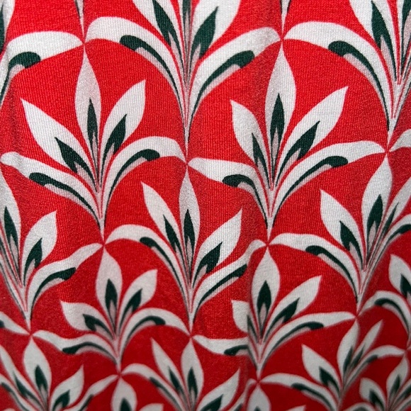 Boden Effie Red Orange Palm Print Faux Wrap Ruched Jersey Knit Dress - 6 - Picture 12 of 16